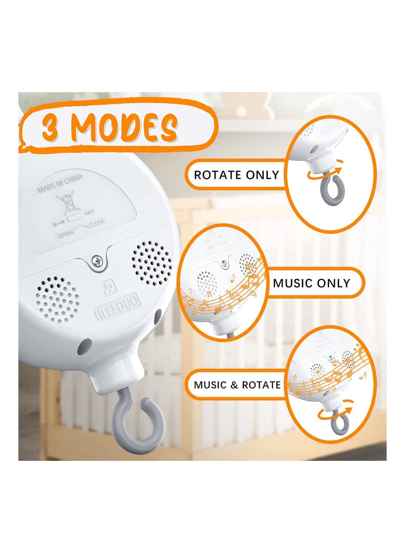 Y&D Baby Crib Mobile Arm with Music Box Spin Motor,23 Inch,Volume Control,3 Modes(Turn & Music,Turn Only, Only),Nursery Decor Hanger,Holder for DIY Clamp Mobile,12 Lullabies,30 Min Auto-Off - Image 3
