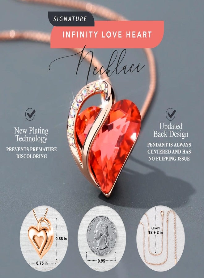 Leafael 18K Rose Gold Plated Love Heart Pendant Necklace Carnelian Red Healing Stone Crystal with Courage, Jewelry Gifts for Women, 18"+2" - Image 4