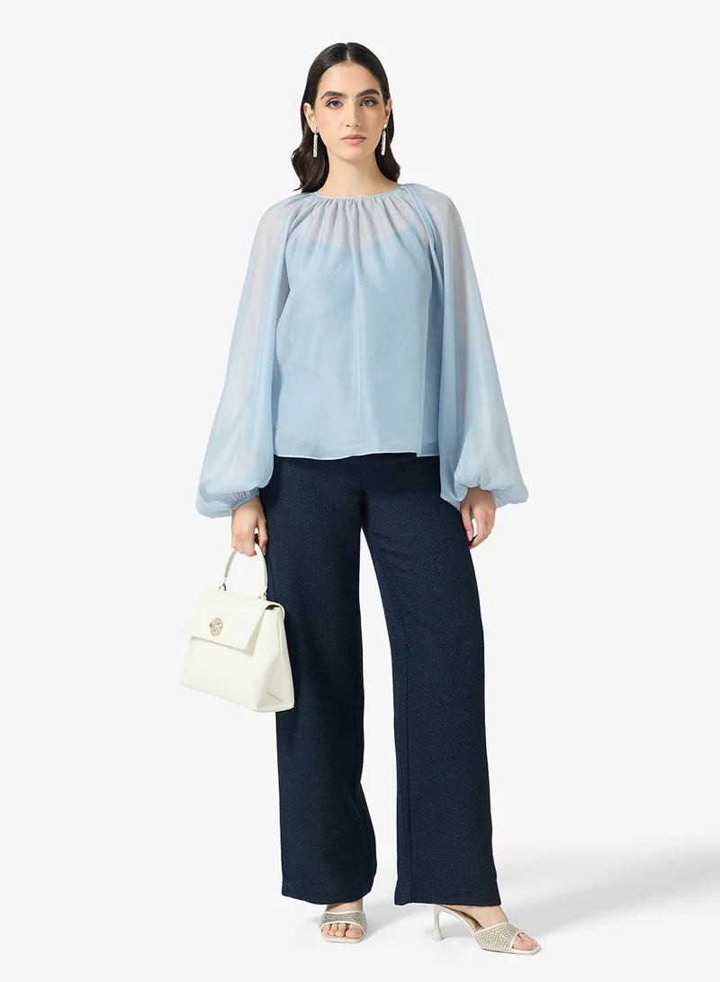 Ted Baker  Organza Puff Sleeve Blouse for Women | Best Price UAE