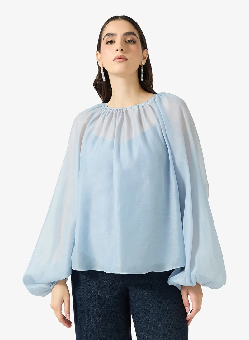 Ted Baker Organza Puff Sleeve Blouse