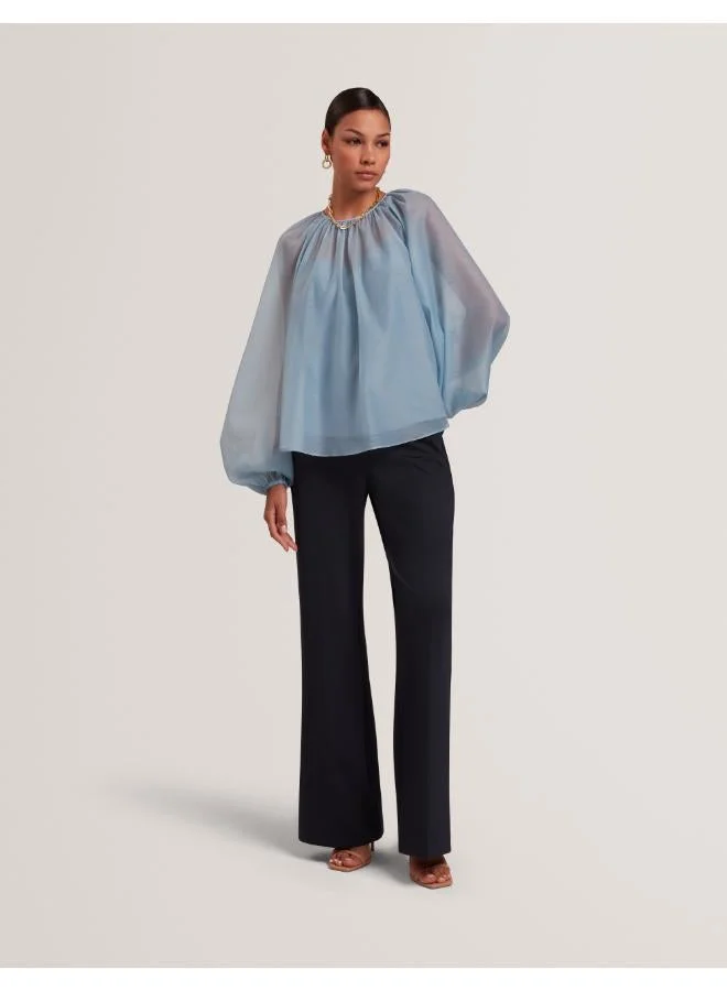 Ted Baker  Organza Puff Sleeve Blouse for Women | Best Price UAE
