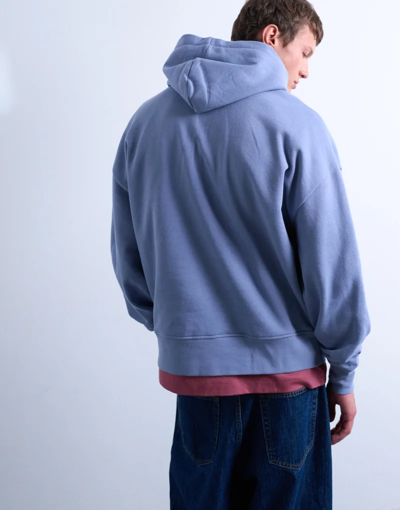 TOPMAN Topman oversized fit hoodie in mid blue