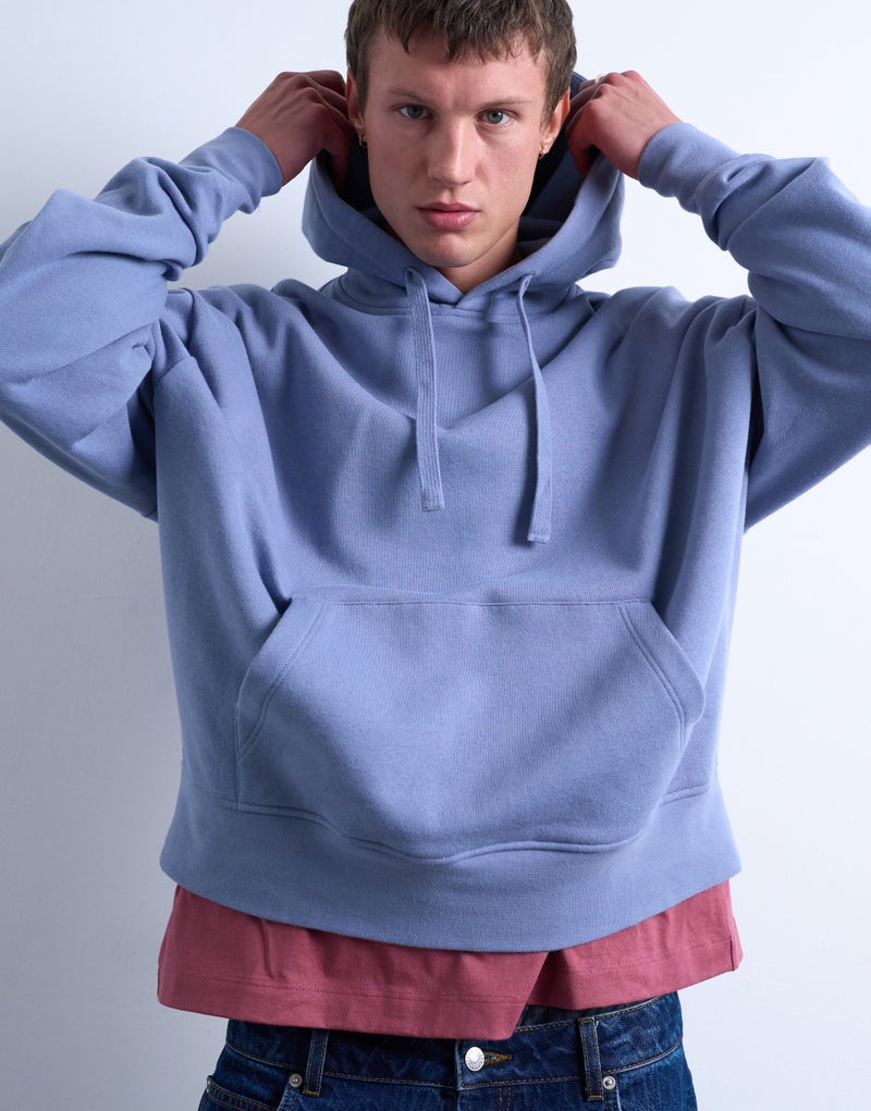 Topman oversized fit hoodie in mid blue - Image 4