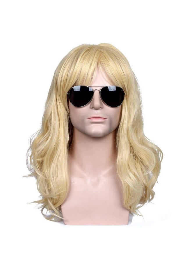 ColorGround - Long Wavy 80S Men Fashion Smart Rocker Style Wig - Image 1