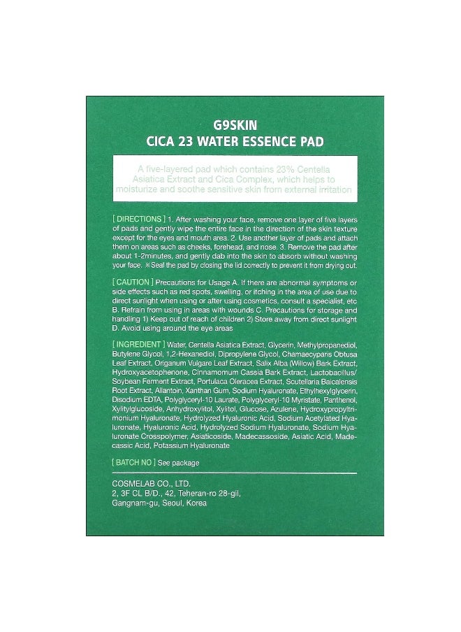 G9SKIN G9skin, Cica 23 Water Essence Pad, 50 Pads, 6.09 fl oz (180 ml)  - Image 3