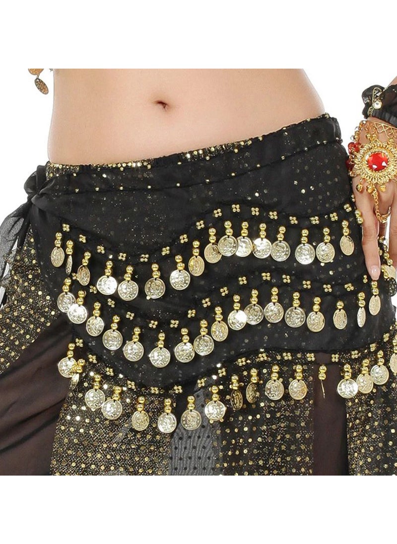 Generic Belly Dance Hip Scarf Waist Belt With Gold Coins  - Image 4
