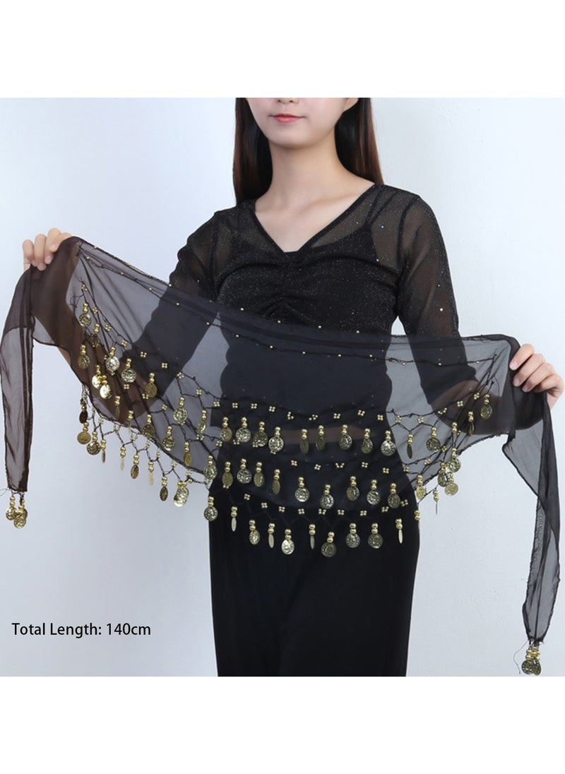 Generic Belly Dance Hip Scarf Waist Belt With Gold Coins  - Image 5