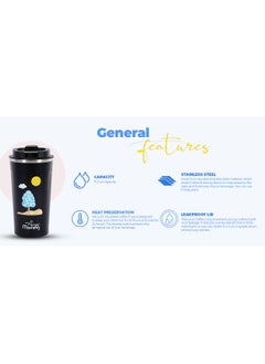 Any Morning Stainless Steel Travel Coffee Mug 510ml, Thermos Mug, Vacuum Insulation, BPA-Free, Leak-Proof Lid, Travel Mug Keeps Drinks Hot for 10hrs, Cold for 24hrs, Ideal for Travel - SK22016  - Image 3