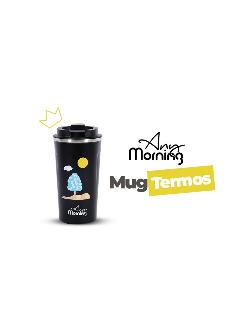 Any Morning Stainless Steel Travel Coffee Mug 510ml, Thermos Mug, Vacuum Insulation, BPA-Free, Leak-Proof Lid, Travel Mug Keeps Drinks Hot for 10hrs, Cold for 24hrs, Ideal for Travel - SK22016  - Image 4