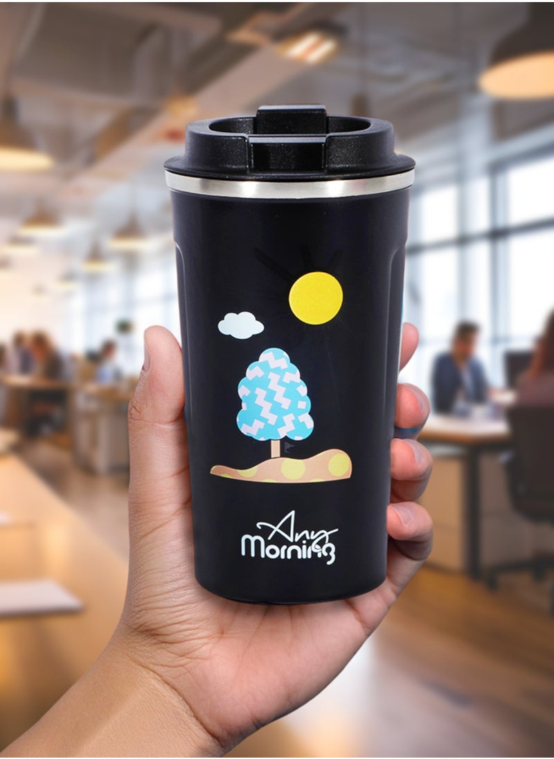 Any Morning Stainless Steel Travel Coffee Mug 510ml, Thermos Mug, Vacuum Insulation, BPA-Free, Leak-Proof Lid, Travel Mug Keeps Drinks Hot for 10hrs, Cold for 24hrs, Ideal for Travel - SK22016  - Image 5