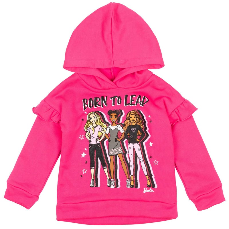 Barbie Toddler Girls Pullover Fleece Hoodie and Leggings Outfit Set Black 5T - Image 5