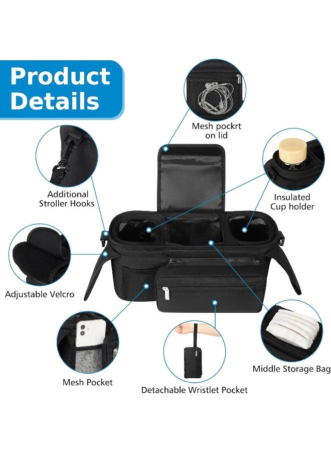 Accmor Universal Stroller Organizer with Insulated Cup Holder - Image 4