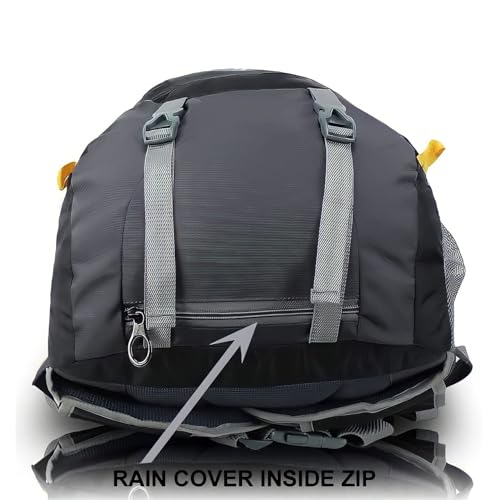 Wesley Spartan 45 Ltr Unisex trekking Rucksack Travel Backpack with Raincover and Internal Organiser (Black) - Image 4
