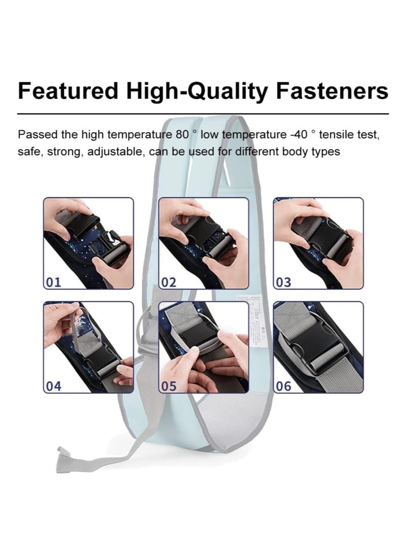 Zikra حمالة أطفال ناعمة، حمالة للأطفال مع أحزمة كتف مريحة قابلة للتعديل، حمالة أطفال محمولة وقابلة للتنفس بتصميم مريح للمواليد، الرضع، والأطفال الصغار (رمادي) - Image 4