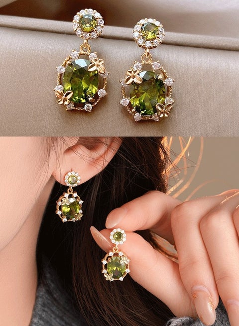 أقراط أذن للنساء عبثية خفيفة الوزن، أقراط أذن فخارية من نحاس و زيركون بأسلوب هندي فاشن