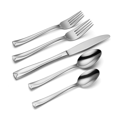 Oneida Lincoln 20 Piece Everyday Flatware, Service for 4, 18/0 Stainless Steel, Silverware Set, Dishwasher Safe, Silver - Image 5