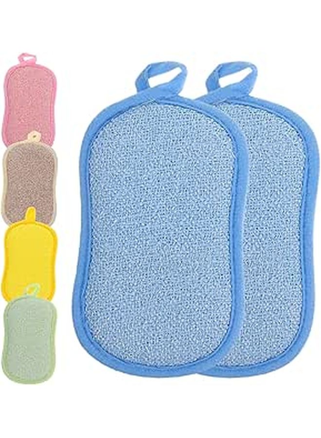 Lurrose 6 Pcs Dual Sided Non Scratch Dish Sponges Kitchen Scrubber Pads Multipurpose Pot - Image 1