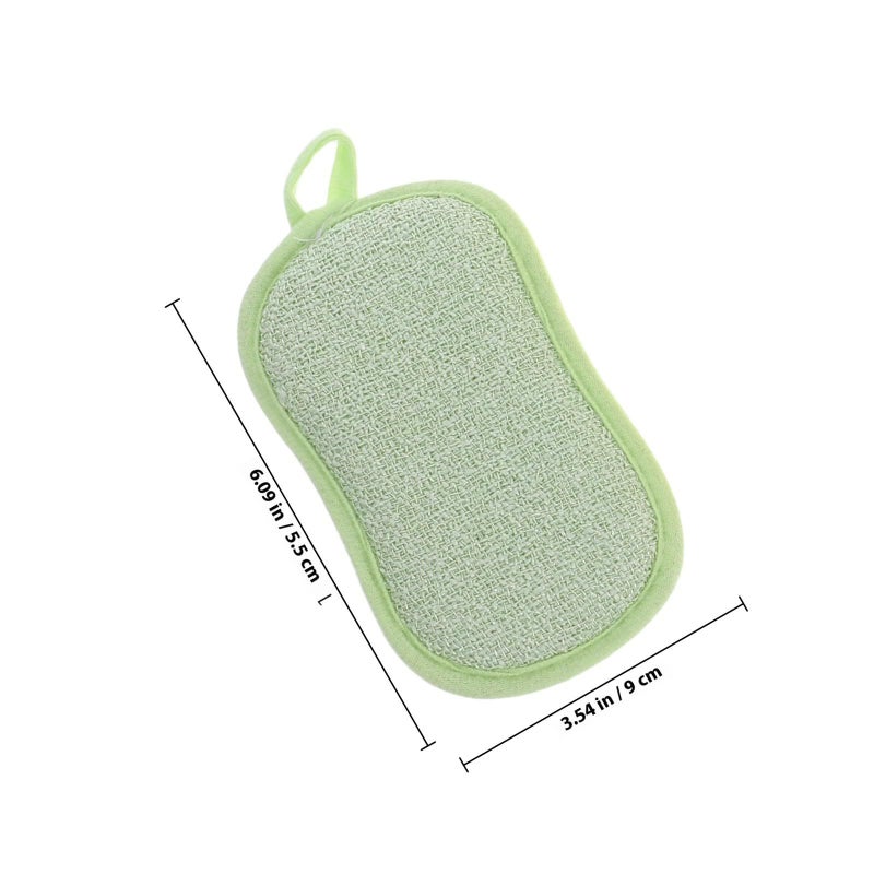 Lurrose 6 Pcs Dual Sided Non Scratch Dish Sponges Kitchen Scrubber Pads Multipurpose Pot - Image 3