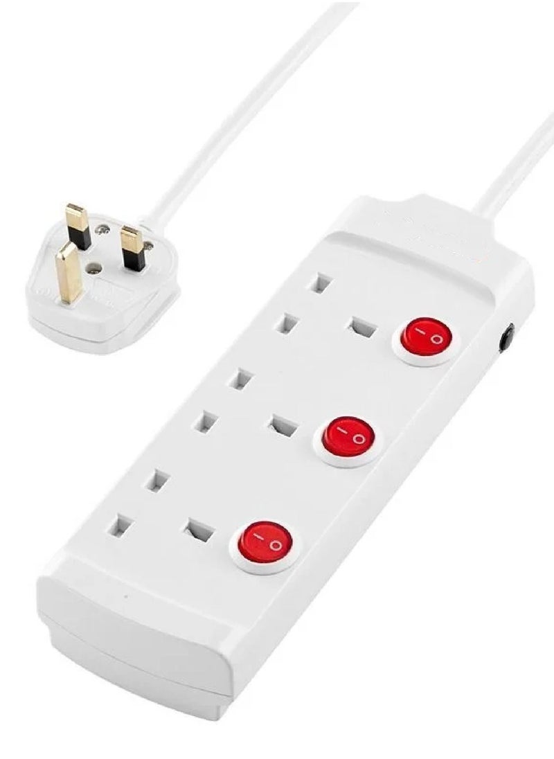 Himax Heavy duty 3 Way Extension Cable with individual port on/off buttons | 3 Meters | 2860W  - Image 1