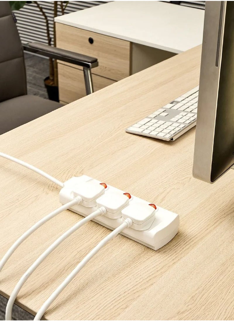 Heavy duty 3 Way Extension Cable with individual port on/off buttons | 3 Meters | 2860W