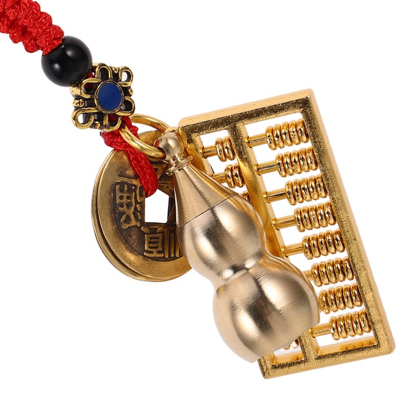 Brass Abacus Keyring Gourd Pendant Car Key Holder Longevity Gift Novelty - Image 4