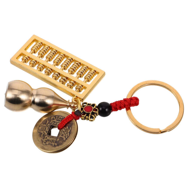 Brass Abacus Keyring Gourd Pendant Car Key Holder Longevity Gift Novelty - Image 2