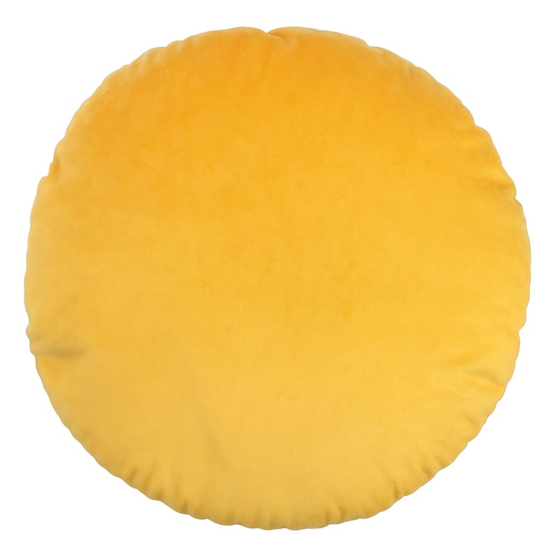 Marsrut Circle Pillow Cover, Solid Color Round Throw Pillow Covers, 18 Inches Velvet Pillow Sham, Soft Warm Decorative Cushion Case for Bed, Sofa, Floor, Home Decoration (Yellow) - Image 1