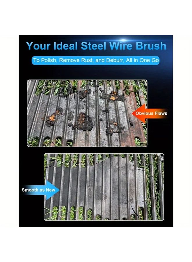 3 Pack Carbon Steel Wire Brush Set Rust Removal Wear Resistant - Image 4