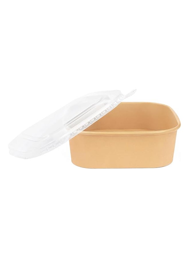 Khaleej Pack Kraft Salad Bowl with Lid [1000ml - 34oz, Pack of 10], Disposable Bowls with Lids,100% Eco-friendly, Biodegradable, Microwave Safe, Heavy Duty, Takeaway Container for Party, Dessert - Image 4