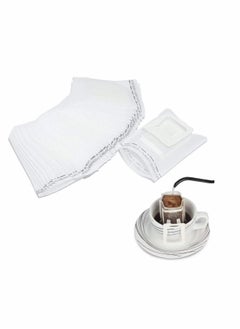 Excefore 100 Pcs Coffee Filter Bag, Disposable Drip Coffee Filter Bag, Hanging Ear Drip Coffee Bag Strainer Eco Friendly Material Portable for Camping Outdoor, Travel Home Office - White  - Image 1