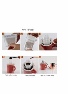 Excefore 100 Pcs Coffee Filter Bag, Disposable Drip Coffee Filter Bag, Hanging Ear Drip Coffee Bag Strainer Eco Friendly Material Portable for Camping Outdoor, Travel Home Office - White  - Image 4