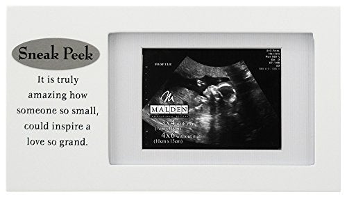 Malden International Designs Sneak Peek Sonogram Juvenile Frame, 4x6, White - Image 2
