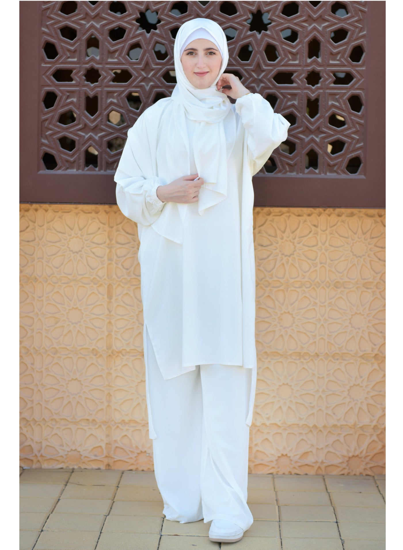 P101-umrah essentials Jilbab for women with tow style Skirt or Trouser -4 piece Prayer Clothes for Muslim Women-Islamic Abaya Dress Outfit maxi with scarf and poket- Modest suit Women