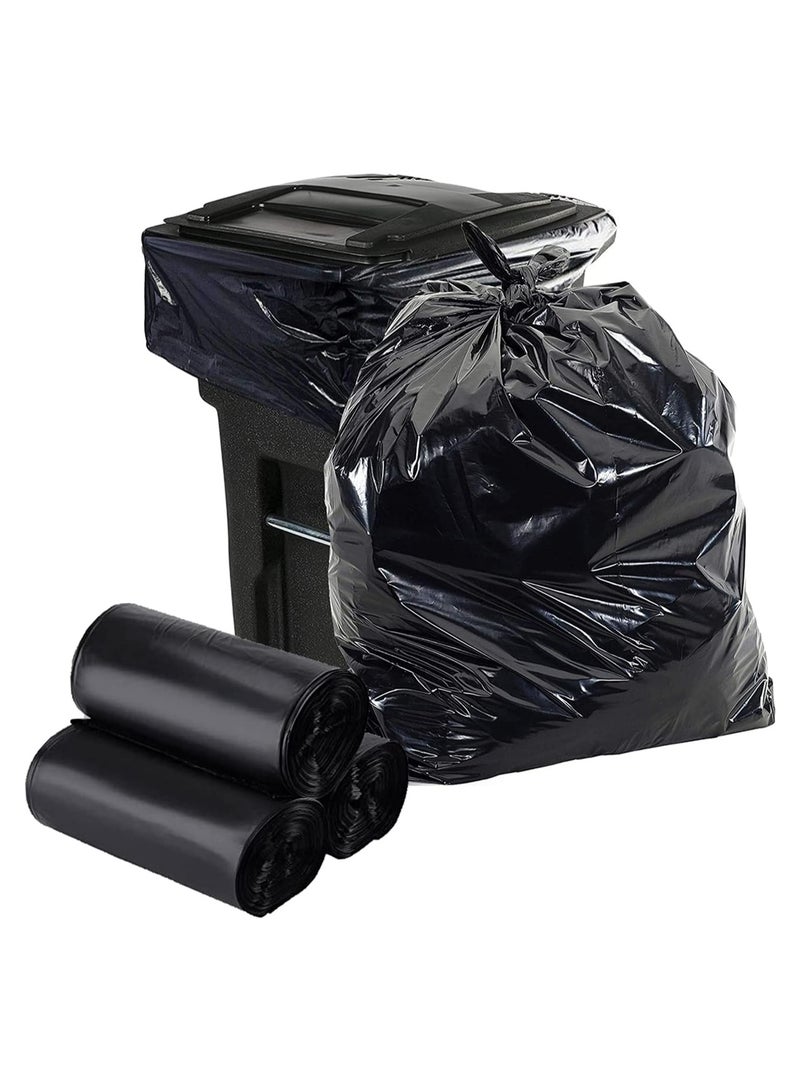 VINSTAR 80 Microns(5kg 25 pcs 95x120 cms) Heavy Duty Disposable Black Biodegradable Plastic Garbage Bags for Large Size Outdoor Bins - Image 1