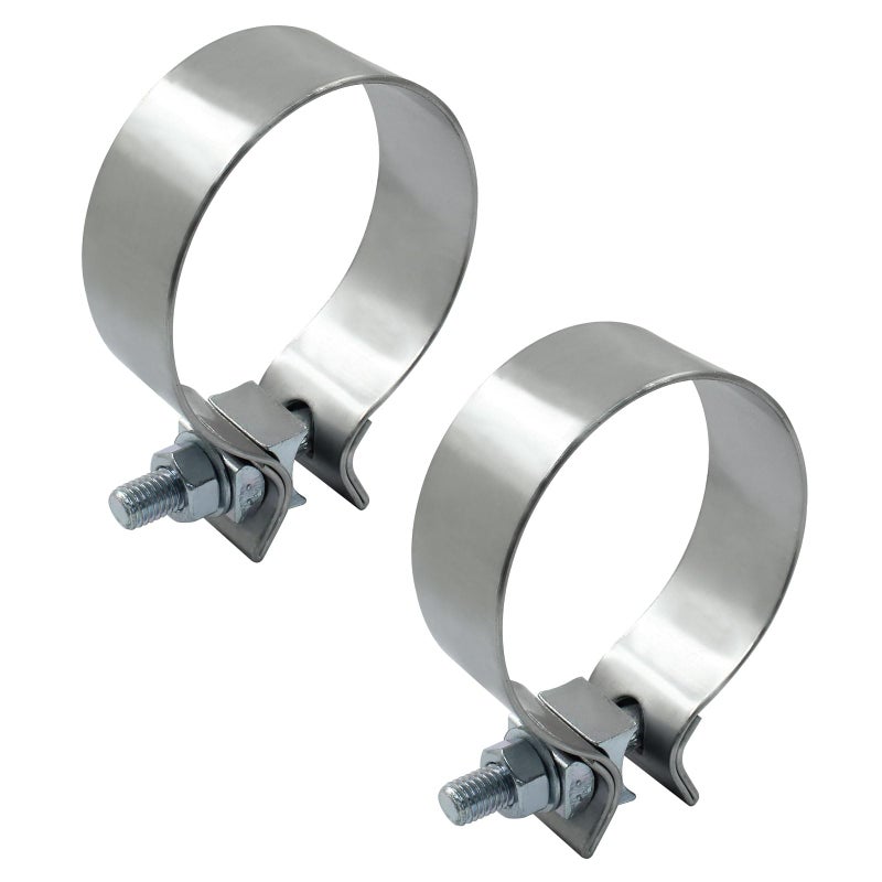 PHITUODA 3 inch Exhaust Clamp 3 Exhaust Clamp Stainless Steel Narrow Band Muffler Clamp Butt Joint Exhaust Clamp 2Pcs - Image 2