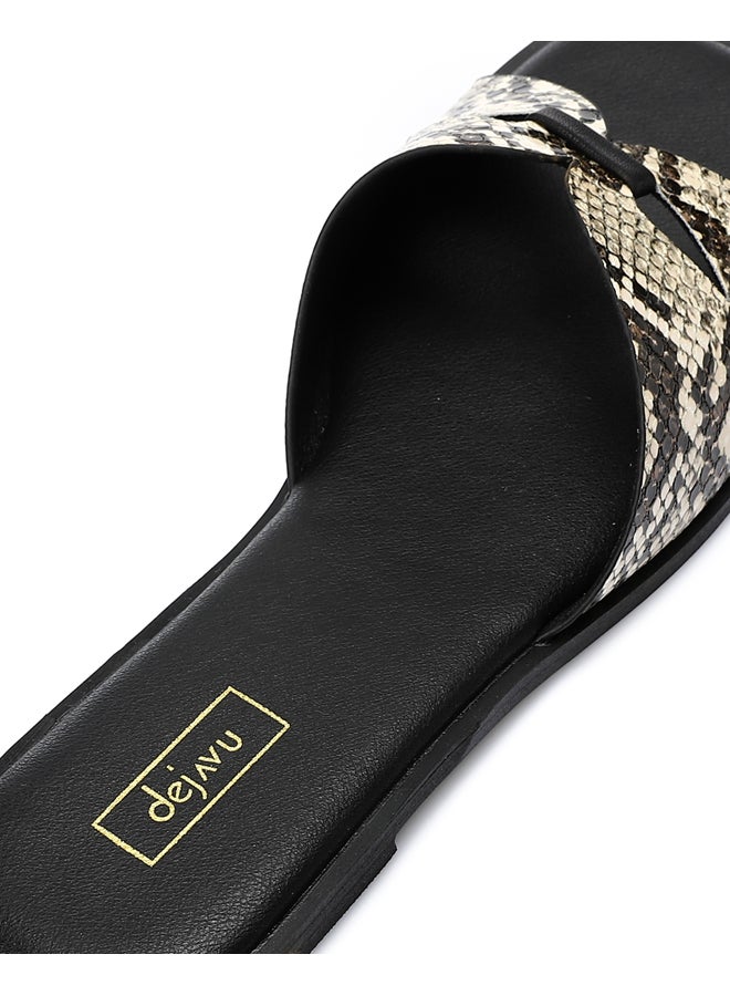 ديجافو نعال مسطحة مفتوحة الأصابع على شكل زواحف - Image 4