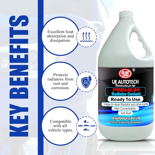 UE Autotech Premium Radiator Car Coolant - Heat Dissipation and Absorption Cooling Systems for Petrol, Diesel, and CNG Vehicles - Heavy-Duty Coolants, 5 Liter (Green Mix Ready to used) - Image 4