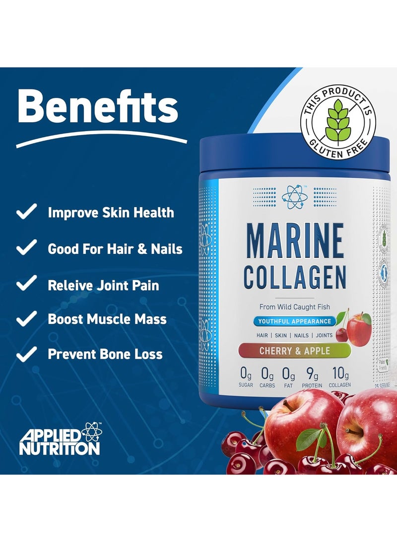 Applied Nutrition Marine Collagen Powder Healthy Skin, Hair, Nails - Cherry Apple - (300G) - Image 3