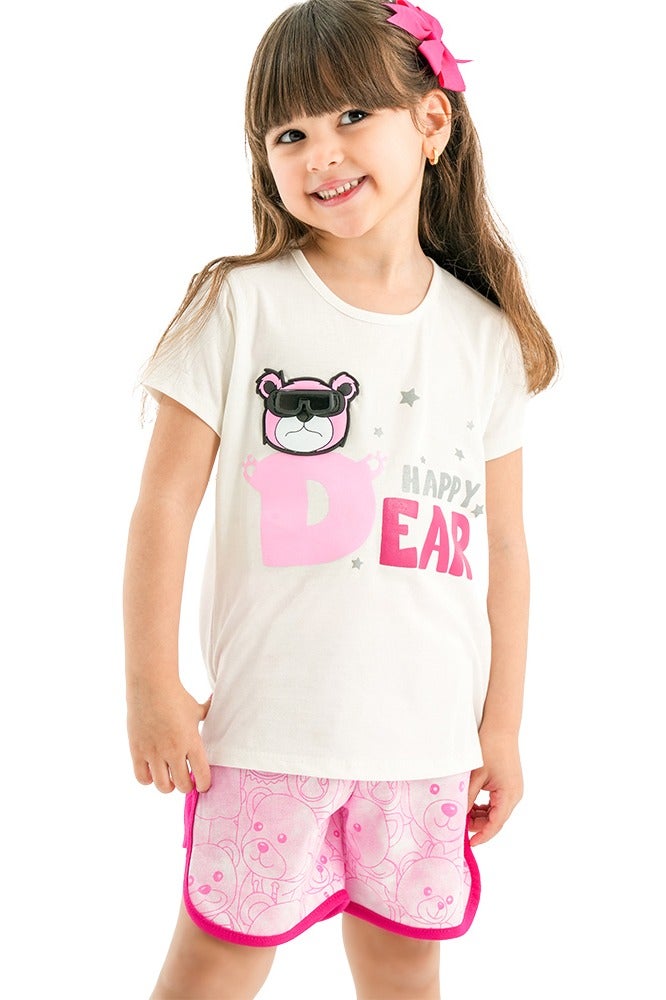 JOCKEY Girl Happy Bear Printed Summer Shorts Set