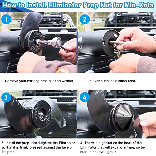 Camoo صمولة دافعة محرك التجديف إليمناتور من الألمنيوم لطرازات مينكوتا 35-70 رطل (GFEL-MKS-BK-DP) - Image 3