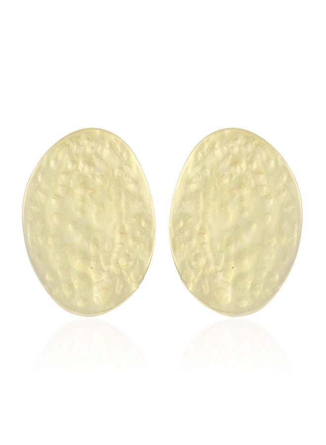 Estele Women's & Girl's - Gold Tone Plated Classic Smart Round Stud Earrings - Image 1