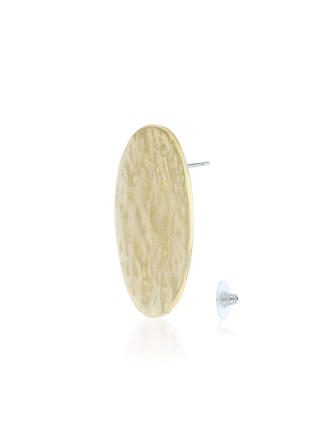 Estele Women's & Girl's - Gold Tone Plated Classic Smart Round Stud Earrings - Image 2