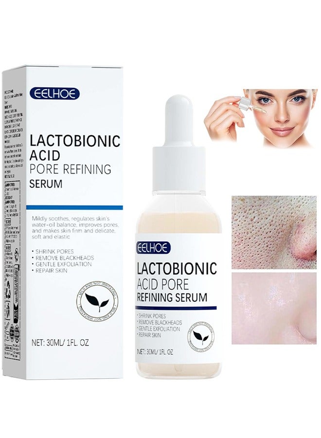 إيلهو سيروم حمض اللاكتوبيونيك لتقليل حجم المسام، سيروم شد المسام بالحمض، منتج نباتي لتقليل حجم المسام للرجال والنساء بغض النظر عن العمر، 30 مل - Image 1