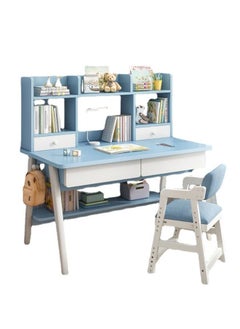 Computer Desk, Study Desk with Bookshelf, Writing Desk with Drawers, Home Office Study Table, Computer Table Work Desk Corner Desk,table and chiar