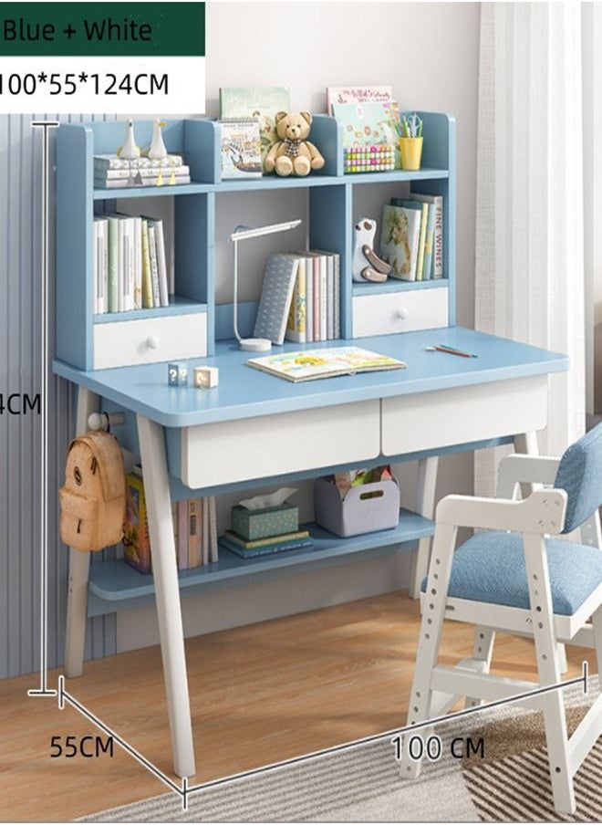 Generic - Computer Desk, Study Desk with Bookshelf, Writing Desk with Drawers, Home Office Study Table, Computer Table Work Desk Corner Desk,table and chiar - Image 1