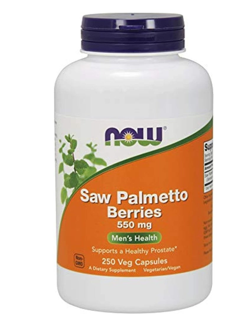 ناو الآن، توت المنشار بالميتو، 550 ملغ، 250 كبسولة نباتية