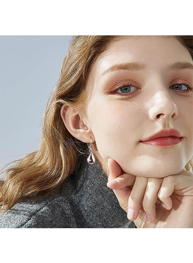 واي جيه أقراط زنبركية فضية على شكل دمعة للنساء والفتيات، أقراط قلادة على شكل قطرة ماء، أقراط فضية للقلائد خالية من مسببات الحساسية، أقراط نسائية - Image 5