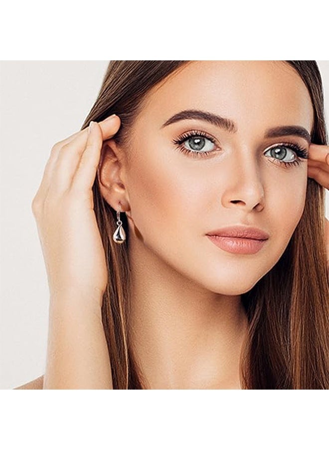 واي جيه أقراط زنبركية فضية على شكل دمعة للنساء والفتيات، أقراط قلادة على شكل قطرة ماء، أقراط فضية للقلائد خالية من مسببات الحساسية، أقراط نسائية - Image 4