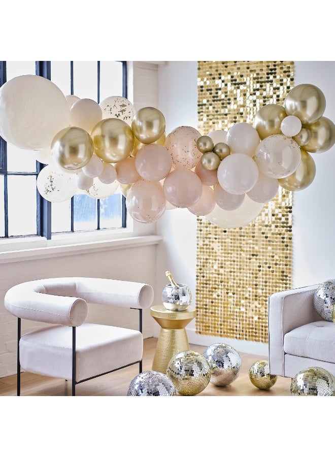 Ginger Ray Gold And Neutral Balloon Arch Kit - Image 1