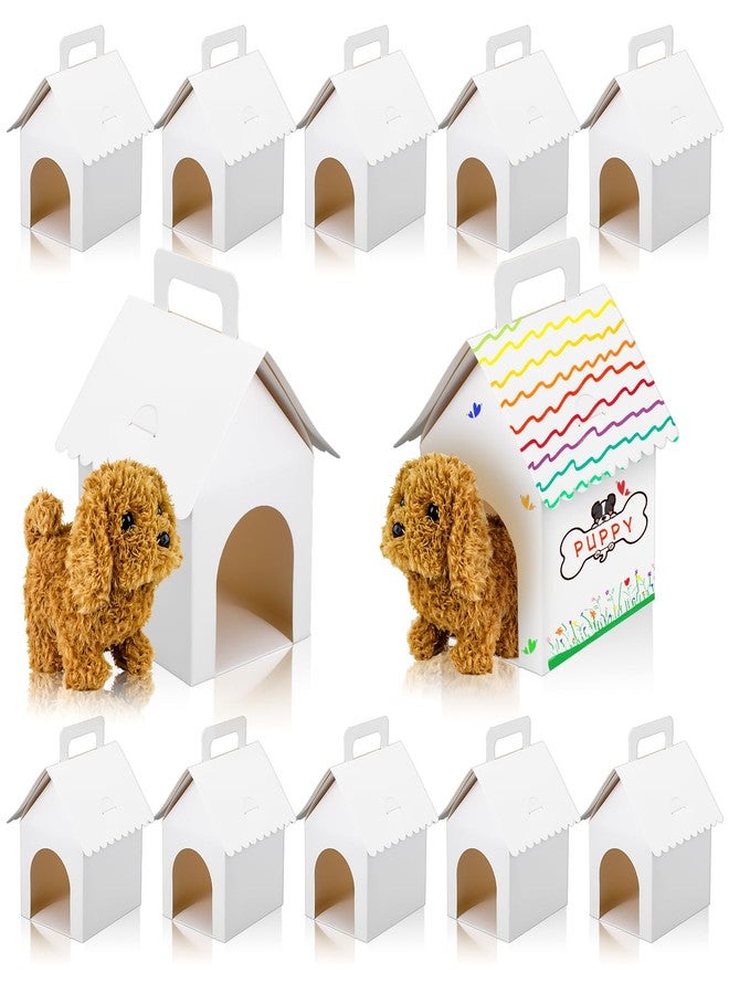 MBAIYO 30 Pcs Mini Dog Party Favors Boxes, Adopt A Puppy Party Favors Boxes White Dog House Shaped Treat Gift Box with Handle & Ventilation Holes for Puppy Adoption Birthday Dogs Themed Parties - Image 1